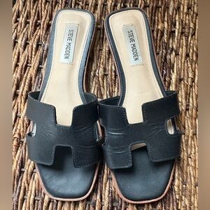 Steve Madden Black Slide Sandals